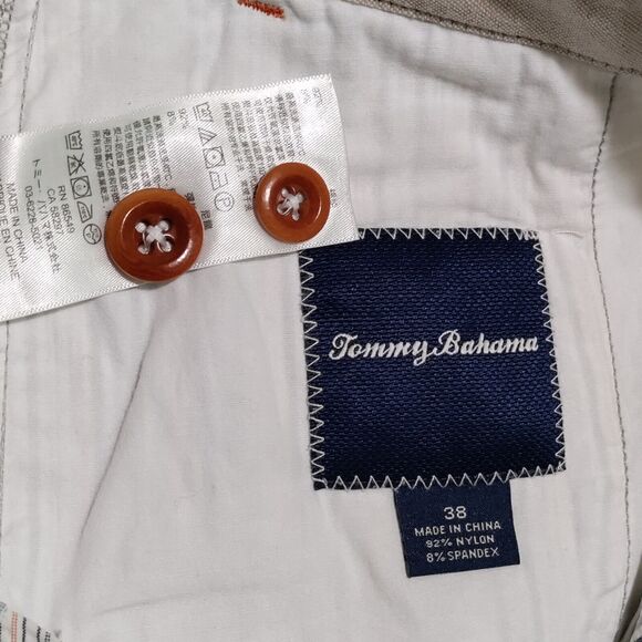 Tommy Bahama Short Men 36 Actual 40 Striped Chino Flat Front Stretch 10" Inseam - Picture 8 of 14